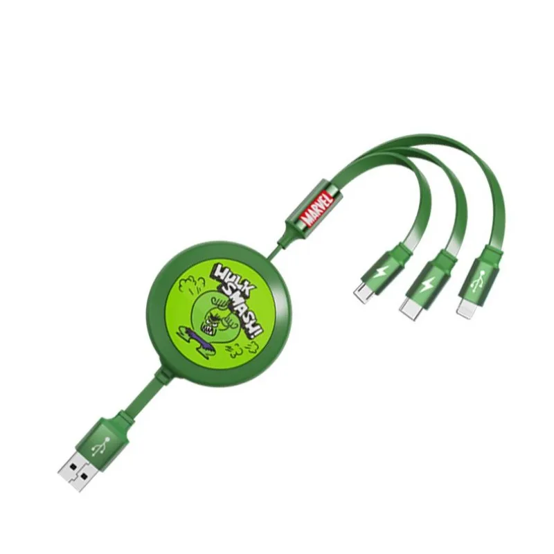 Disneycute cartoon mickey pato donald telefone móvel telescópico 3-em-1 carregamento rápido iphone android huawei cabo de dados do carro