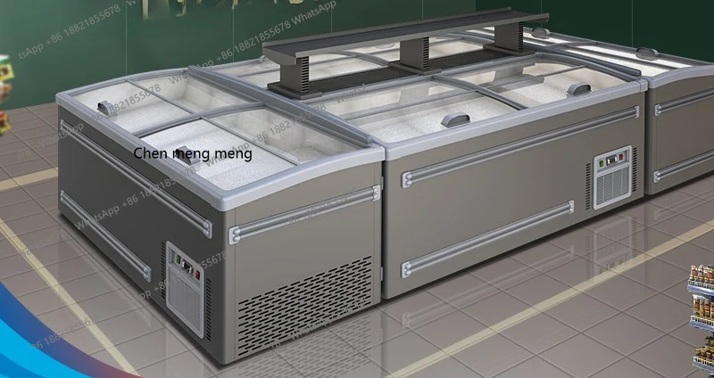 Frost-free Island Cabinet Commercial Large Capacity Meat Freezer Horizontal Combination Ice Cream Frozen Display Cabinet