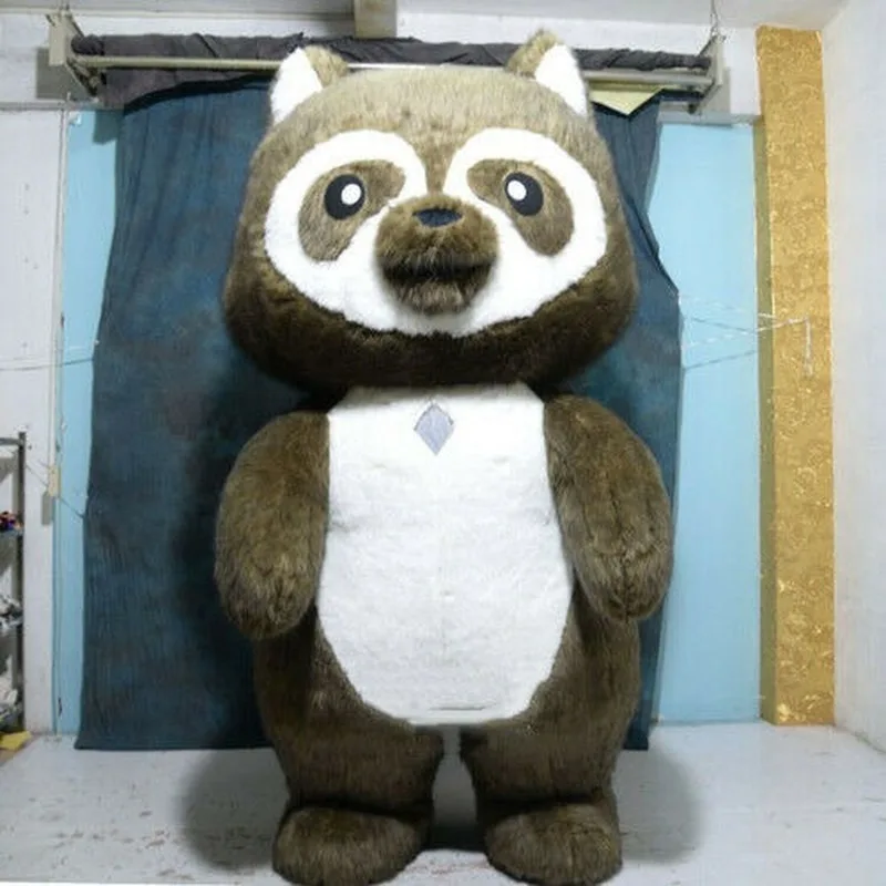 Raccoon Mascotte Gonfiabile Fursuit Costume Set Cosplay Del Partito Del Costume Annuncio di Grandi Dimensioni 3m Furry Party Game Abiti di Carnevale di Halloween