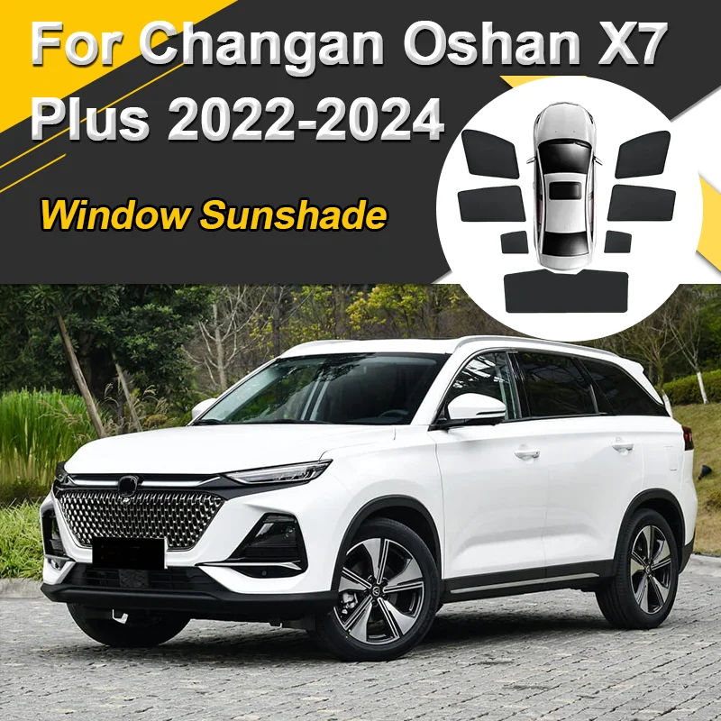 

Car Sun Shades For Changan Oshan X7 Plus 2022 2023 2024 Sunshades Magnetic Heat insulation Window Curtain Mesh Visor Accessories