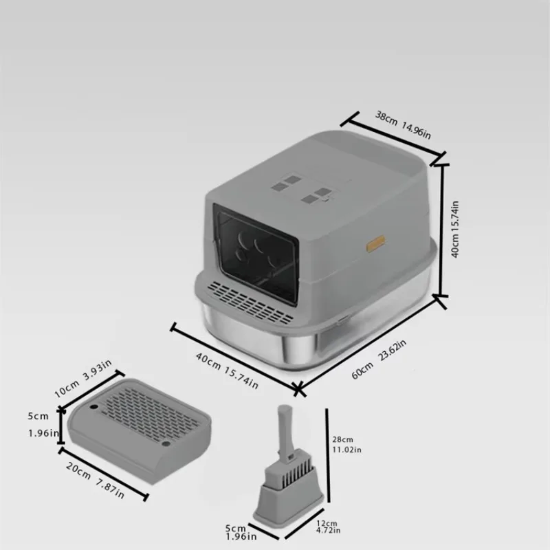 Wholesale Large Fully Enclosed Stainless Steel Cat Litter Box with Deodorant Pet Supplies & Accessories