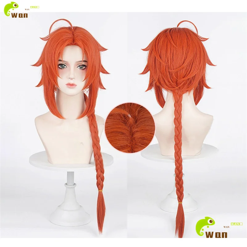 

Kamui Косплей Парик 70 см Длинный Оранжевый Rde Twisted Косплей Аниме Парики Термостойкие Синтетические Волосы Хэллоуин Kagura Brother