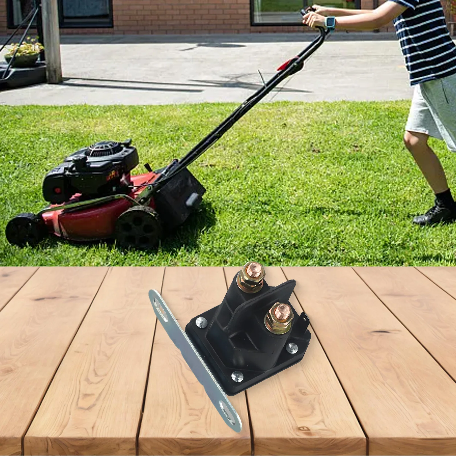 

Соленоид стартера газонокосилки, 1 шт., аксессуары, черный + золотой, простая установка, пластик + металл, замена для L100 L110 L118 L120 L130