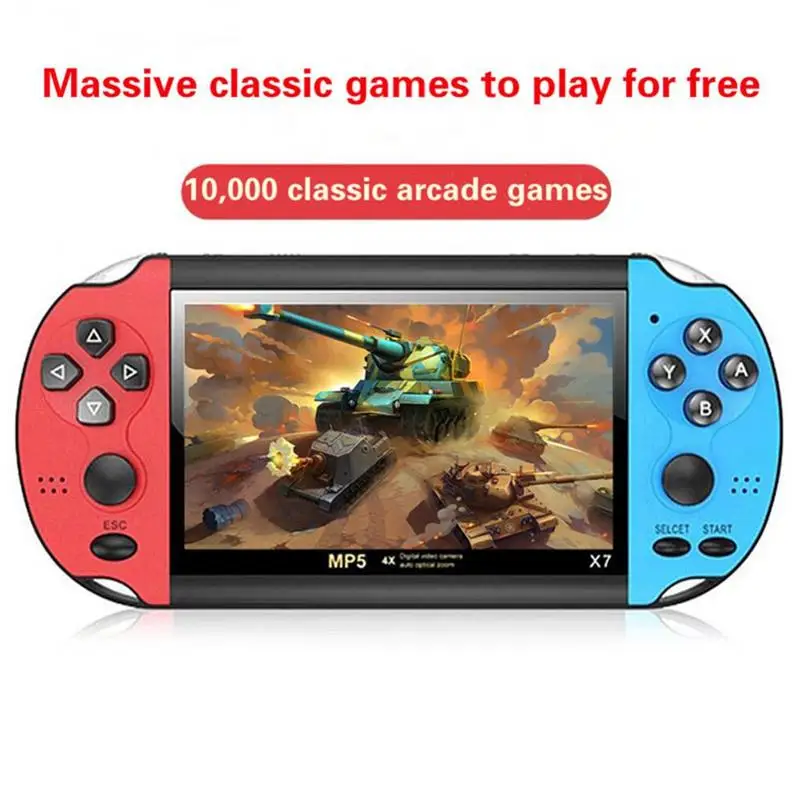 

2023 New X7 Game Console 4.3 Inch Children's Retro Arcade Double Rocker PSP Handheld Game Console Video Game Support TV