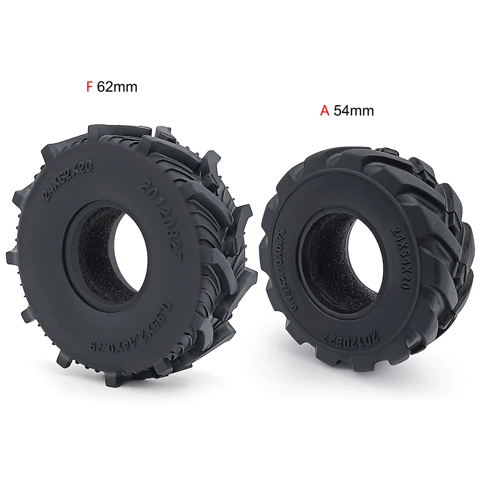 MIBIDAO 4Pcs 1.0inch All Terrain Mud Rubber Wheel Tires for TRX-4M 1/18 Axial SCX24 1/24 RC Crawler Car Upgrade Parts