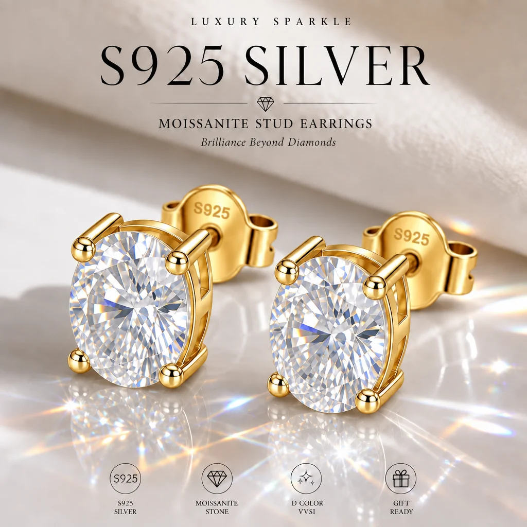 S925 Sterling Silber Strahlende Form 3EX Schliff Zertifizierter 2,0ct Moissanit Damen-Ohrringe Party-Schmuck Geschenke Mit GRA-Zertifikat – Detail 13