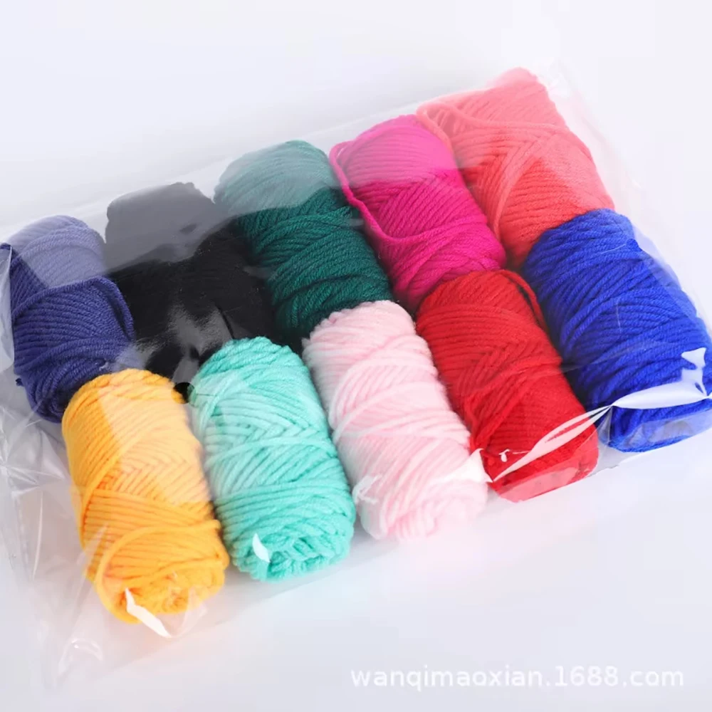 10 Stück Baumwoll-Mischgarn, handgefertigt, gewebte Garne, Rollen, Starter-Bastelwerkzeuge, Set für DIY-Stickerei, Starter, gewebtes Werkzeug – Detail 7
