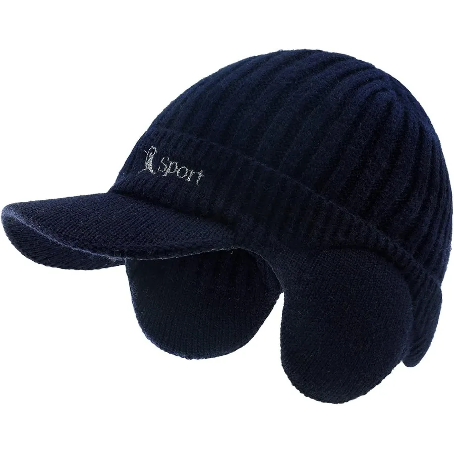 

Шапка BAVST для мужчин, вязаная шапка, женские зимние шапки, мужские эластичные шапки, уличные шапочки, утеплители для ушей на флисовой подкладке