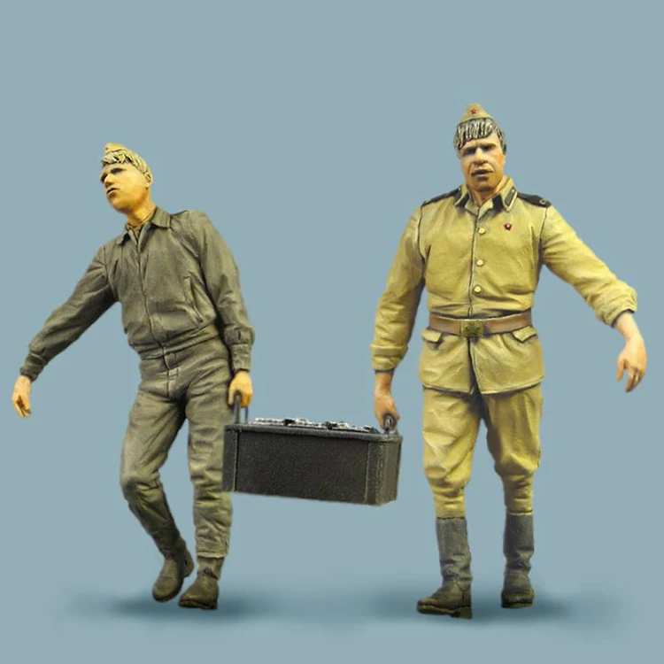 Soviete Military Drivers Bateria, 2 Figuras, Resina Modelo Soldado GK, Kit sem montagem e sem pintura, 1:35, 1, 35