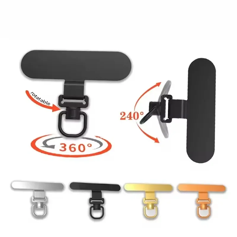 Clip de cordón para teléfono giratorio 360 de acero inoxidable, adaptador conector universal antiextravío para correa de teléfono 2
