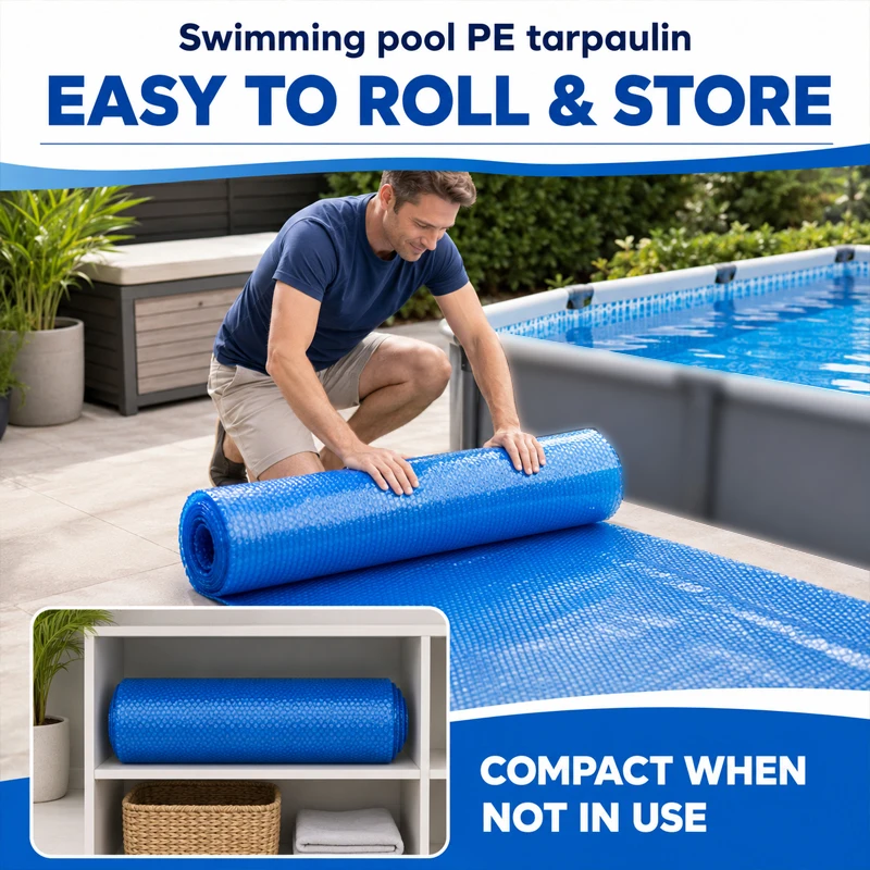 Round /Square Swimming Pool Cover Heat Insulation Dustproof PE Thick Bubble Film Pool Cover Cloth For Pool Heat Pool Accessories