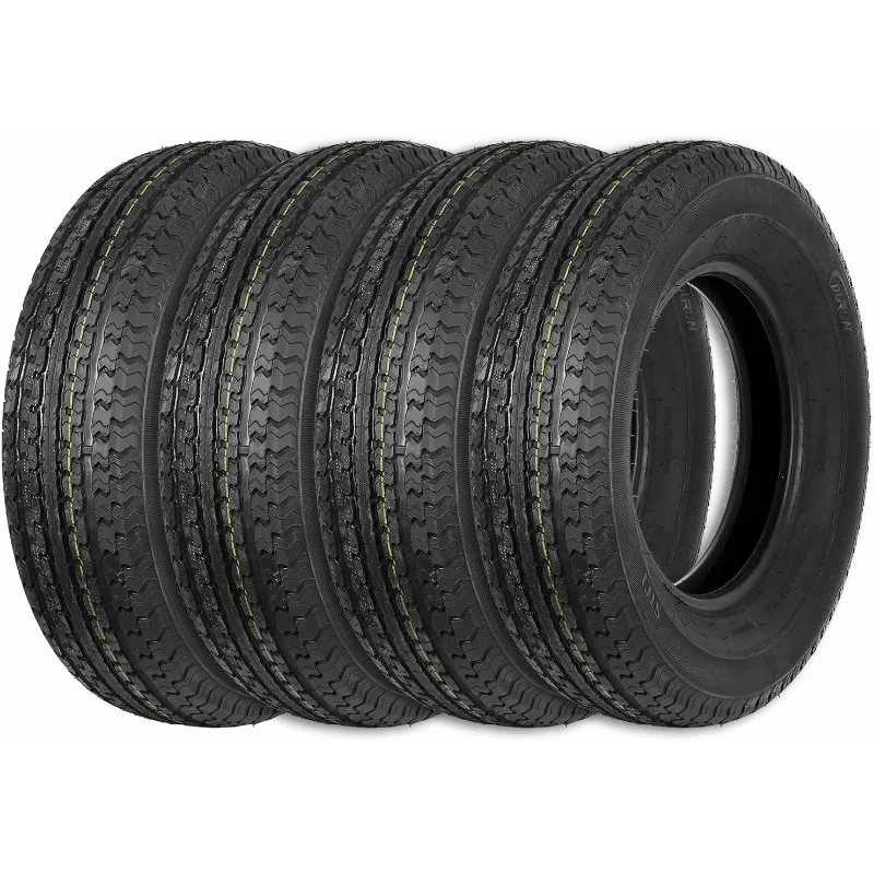 Set of 4 Durun ST205/75R15 Radial Trailer Tire, 205 75R15 ST 205/75R15, 8 Ply Load Range D, 107N