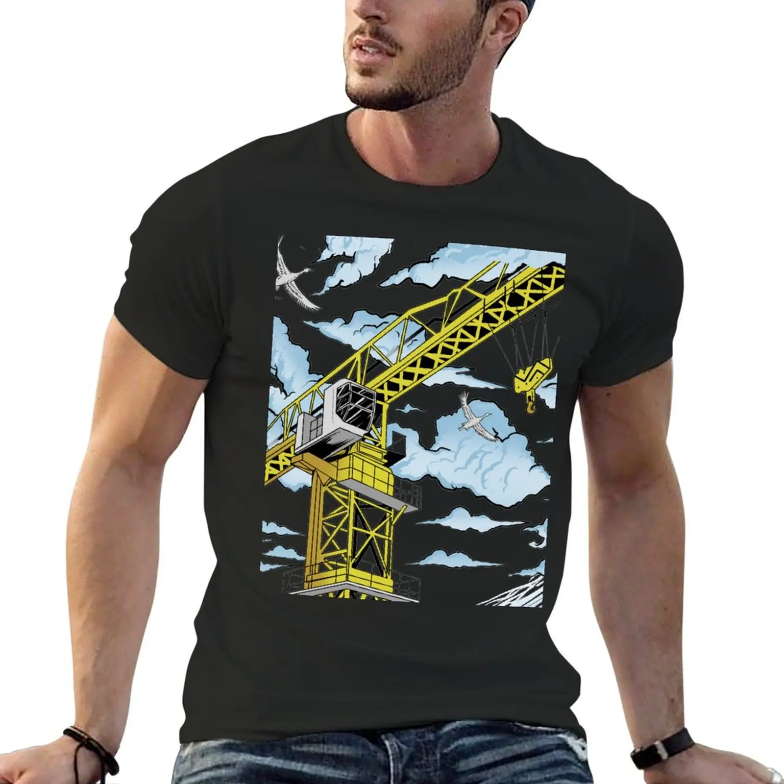 Tower Cranes Work T-Shirt summer tops shirts graphic tee men workout shirt