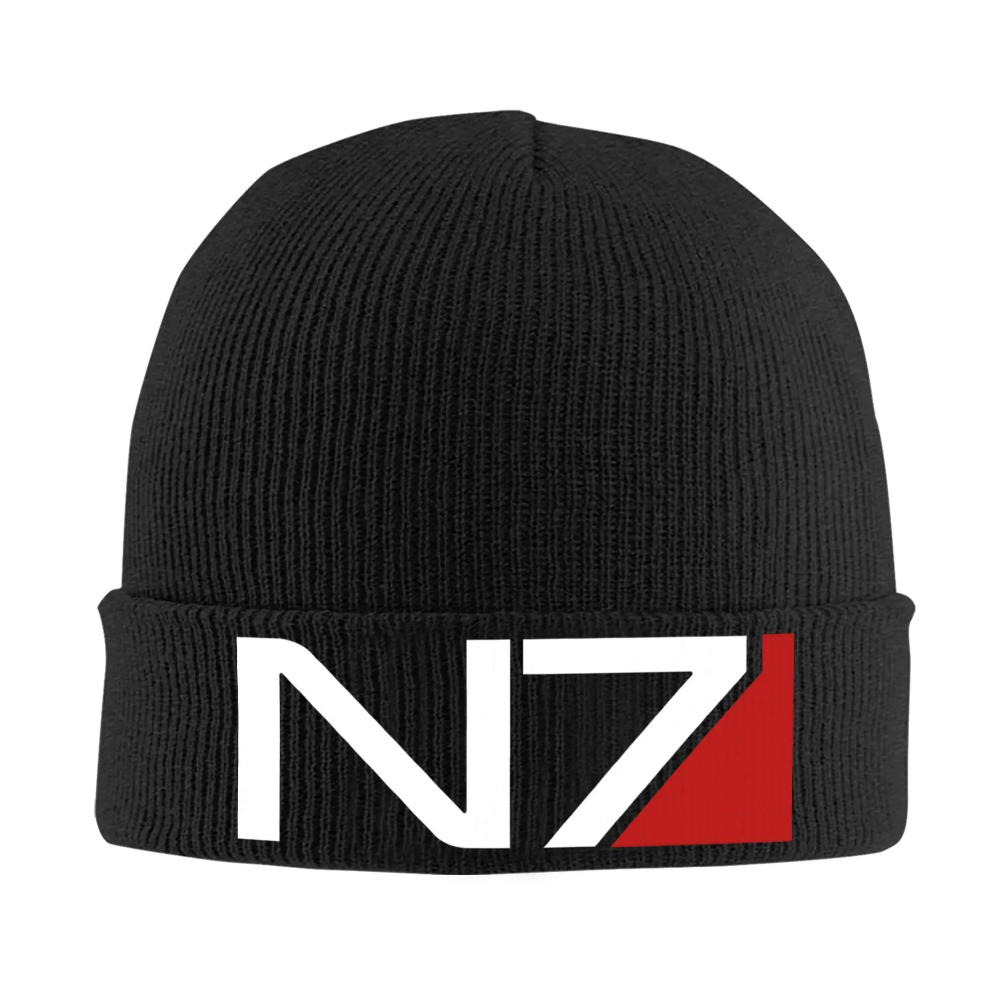 Custom N7 Mass Effect  Skullies Beanies Caps For Men Women Unisex Street Winter Warm Knitting Hat Adult Video Game Bonnet Hats