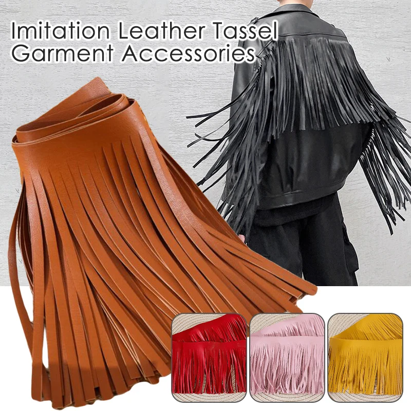 

10/15/20/25/30cm Double Sided PU Leather Tassel Trim Beard Fringe Lace Ribbon Sewing Material DIY Fabric Clothing Bag Accessory