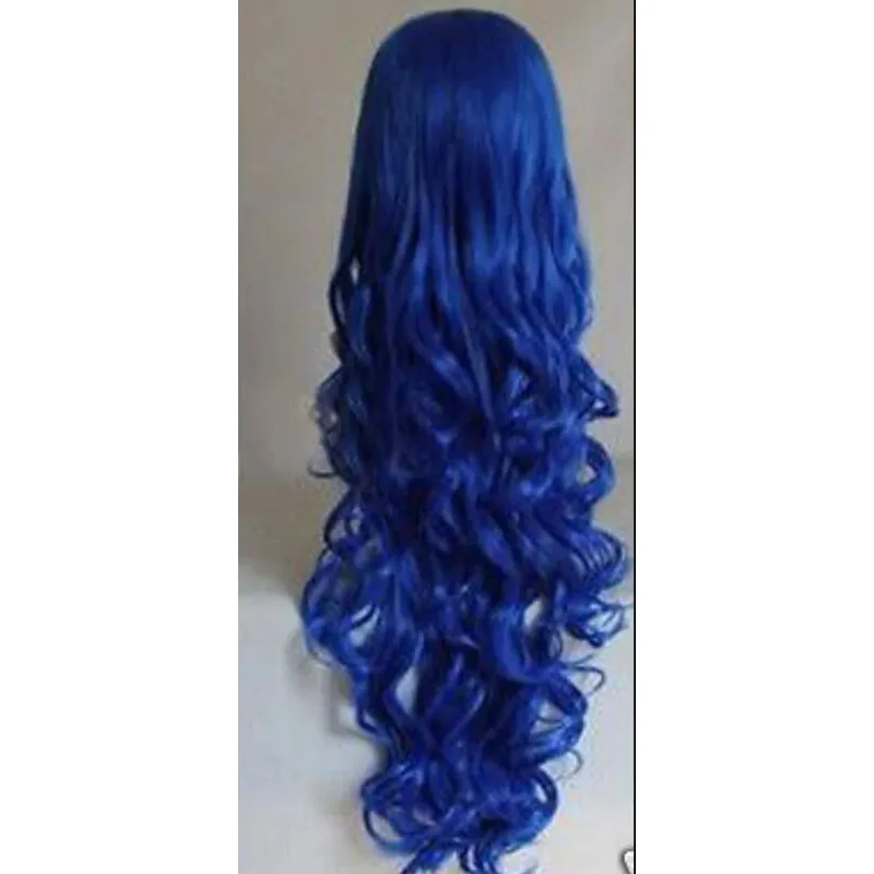 WIG New Cosplay Cos Long blue curly heat resistant Wig