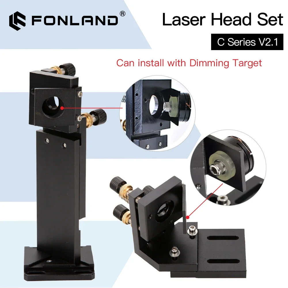 Fonland conjunto de cabeça de laser co2 lente d18 fl38.1 d20fl50.8/63.5/101.6mm montagem integrativa dia25 espelho para máquina de corte a laser