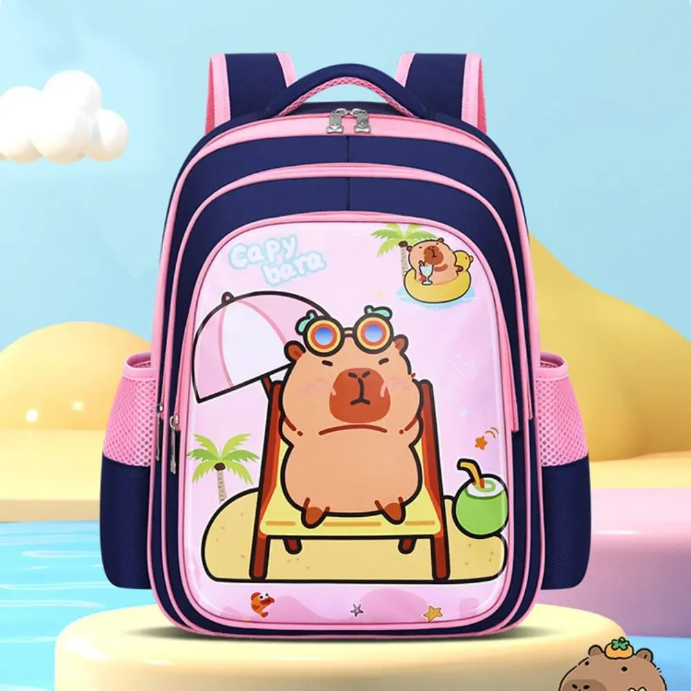 Cute Cartoon Capybara Children's Backpack Waterproof Pattern Shoulder Bags Large Capacity School Bags Student
