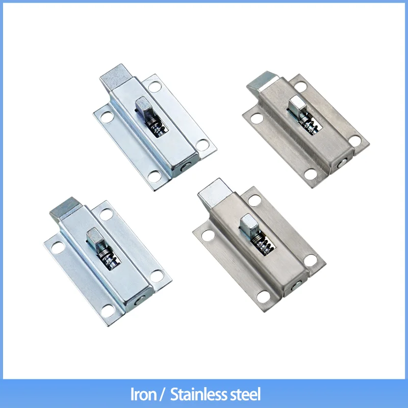 Пружинный автоматический дверной болт для поверхностного монтажа для промышленного оборудования, железный оцинкованный или нержавеющий стальной защелкивающийся болт