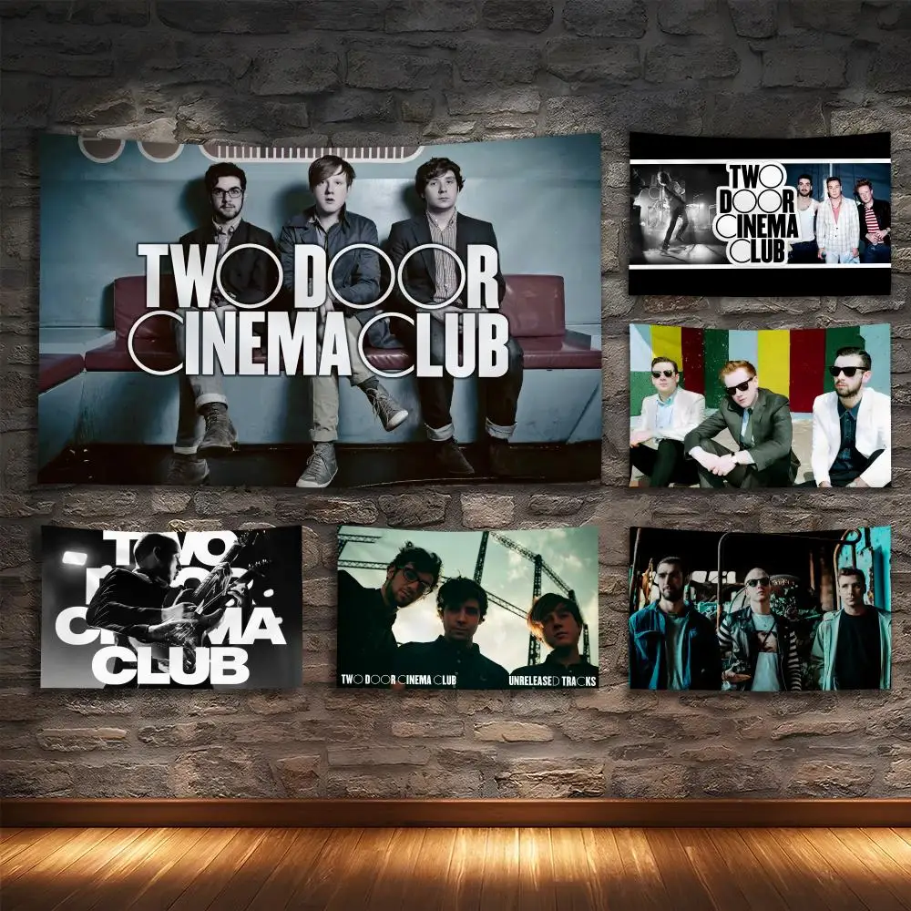 

TWO D-DOOR CINEMA CLUB Rock Band Tapestry Custom Living Bedroom Party Dormitory Interior Wall Bohemian Decoration Attached Clip