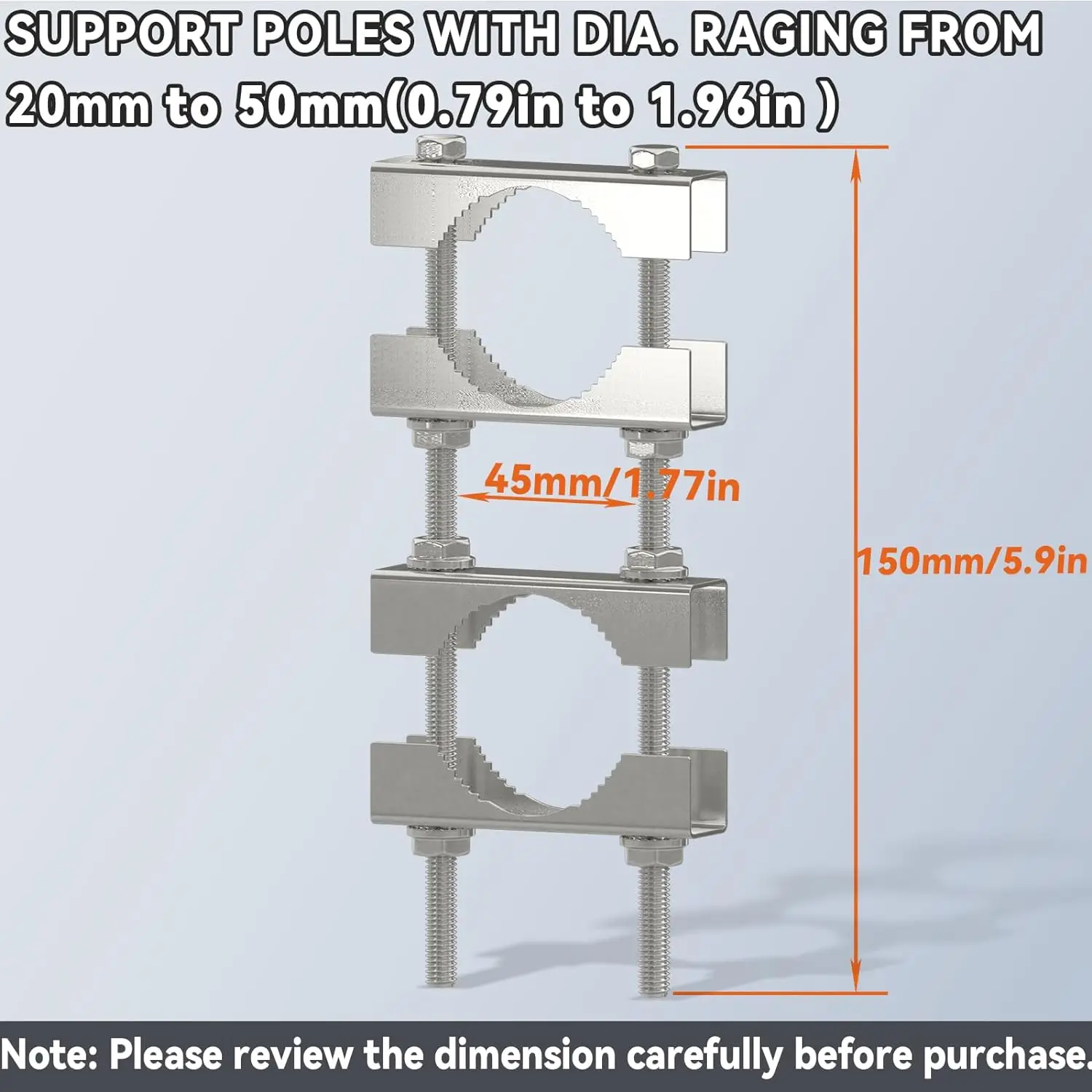 Double Antenna Mast Clamp Kit V Jaw Block To Mast Clamp Mounting Bracket Holder for TV CB Ham Flag Post