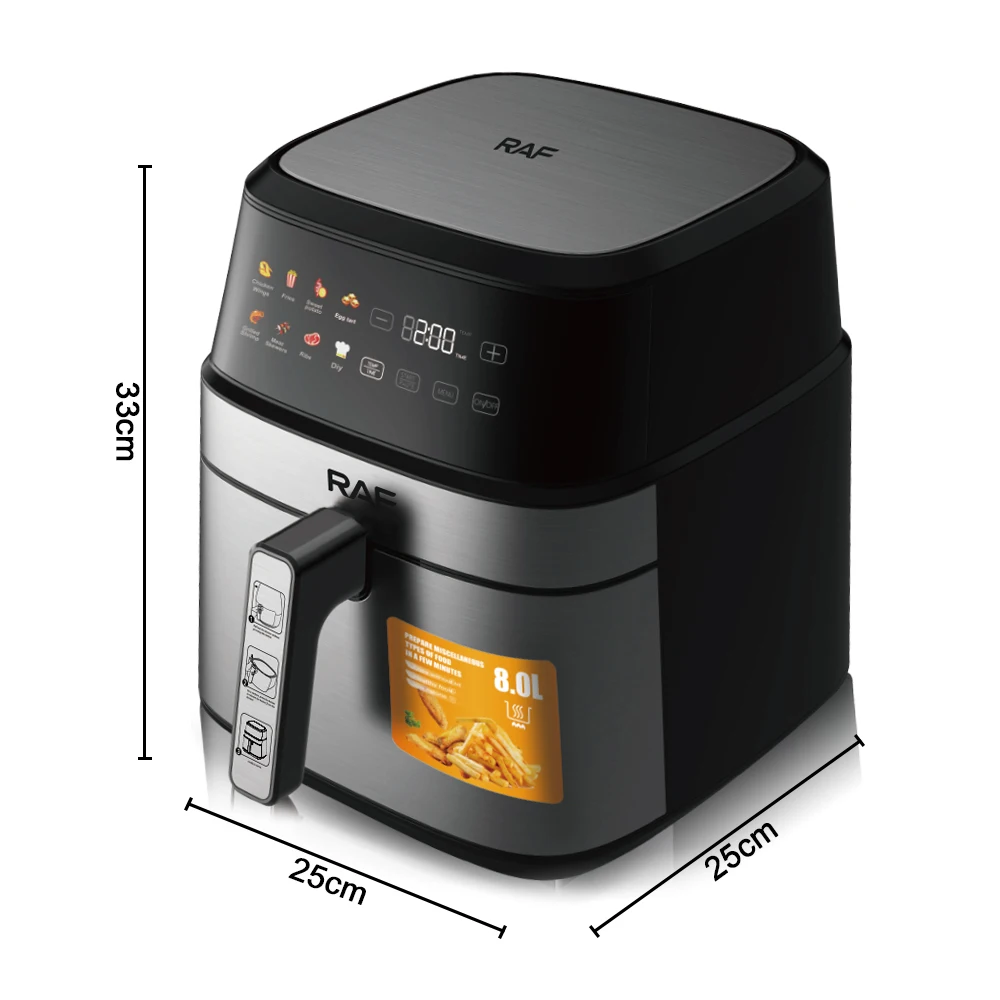 다기능 전기 에어프라이어 6.5L 요리기구 기름 없이 튀김 터치스크린 스마트 디지털 360도 뜨거운 공기 순환