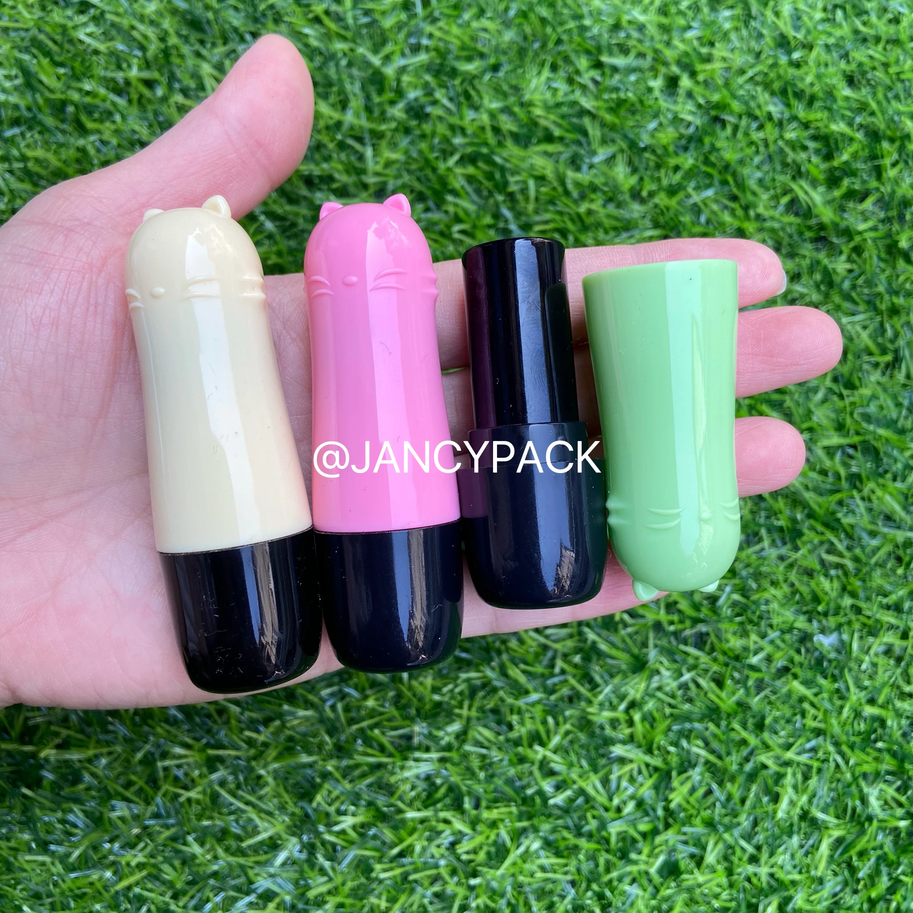 4g Cute Cat Pink Refillable Lipstick Tube Lip Balm Containers Lipstick Tube Cosmetic Containers Travel Makeup Tools