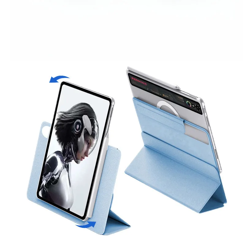 Magnetic Case For ZTE Red Magic Astra Tablet 2025 9.06 inch Tri-Fold Pu Case Stand Cover For RedMagic Tablet 3 Pro 9.06"