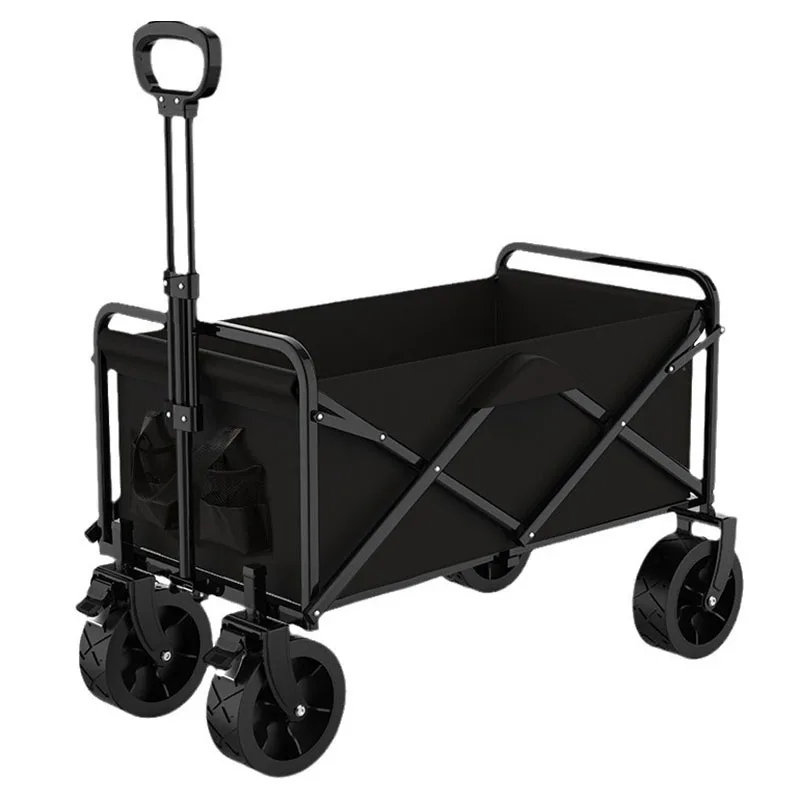 Folding Camping Trolley with Table, Outdoor Camping Equipment, Off-road Wheels, Large Capacity, 8 