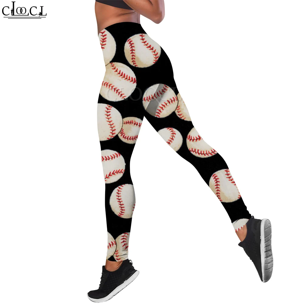 

CLOOCL Leggings Women Baseball Print Trousers Fitness Tight Trousers Fashion Sportswear Push-Up Leggings Femme Pants