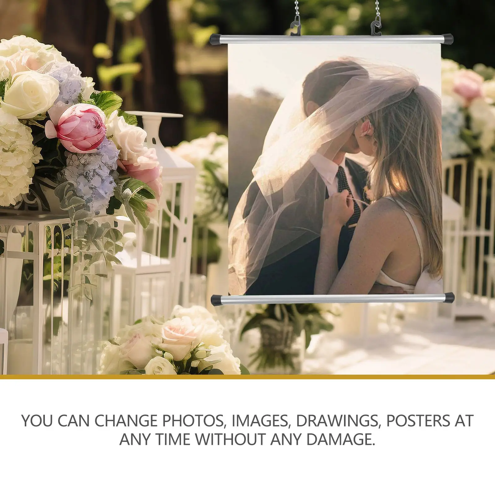 2 Pcs Alloy Poster Hanger 33cm Clips for Painting Frame Holder Poster Hanger Display Office Storage