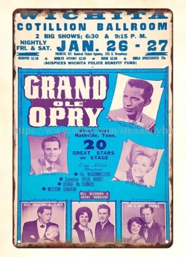 wall 1968 Grand Ole Opry Concert Poster Dolly Parton Wichita KS metal tin sign