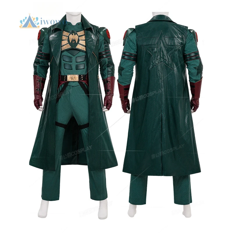 

Vought Rising Soldier BoyCosplay Costume Green leather vest jumpsuit Uniform Halloween Carnival Party Christmas PlayRole Clothes