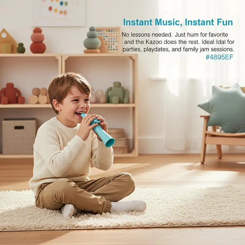 1Pcs Durable Plastic Kazoo Easy Play Design Crisp Penetrating Sound For Beginner Musicians Casual Parties Outdoor Activities