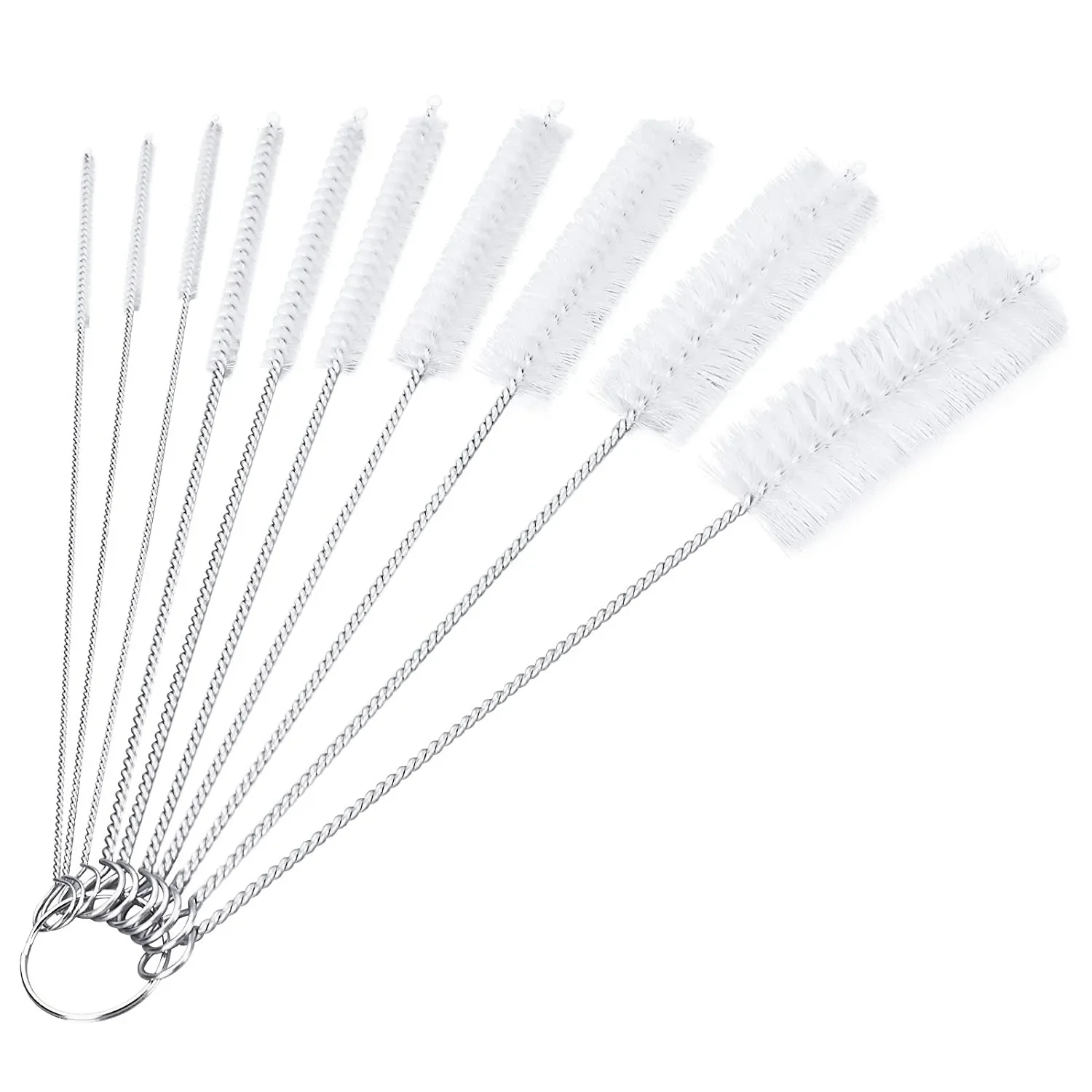10 pièces/ensemble multifonctionnel Portable en acier inoxydable ménage bouteille brosses nettoyant verre lavage Tube nettoyage brosse ensemble