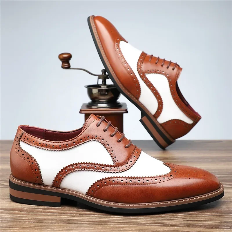 Eur size 39-48 Men's Brown Black Green Mixed Colors Oxford Shoes Male Formal Wedding Prom Dress Homecoming Zapatos Hombre view 4