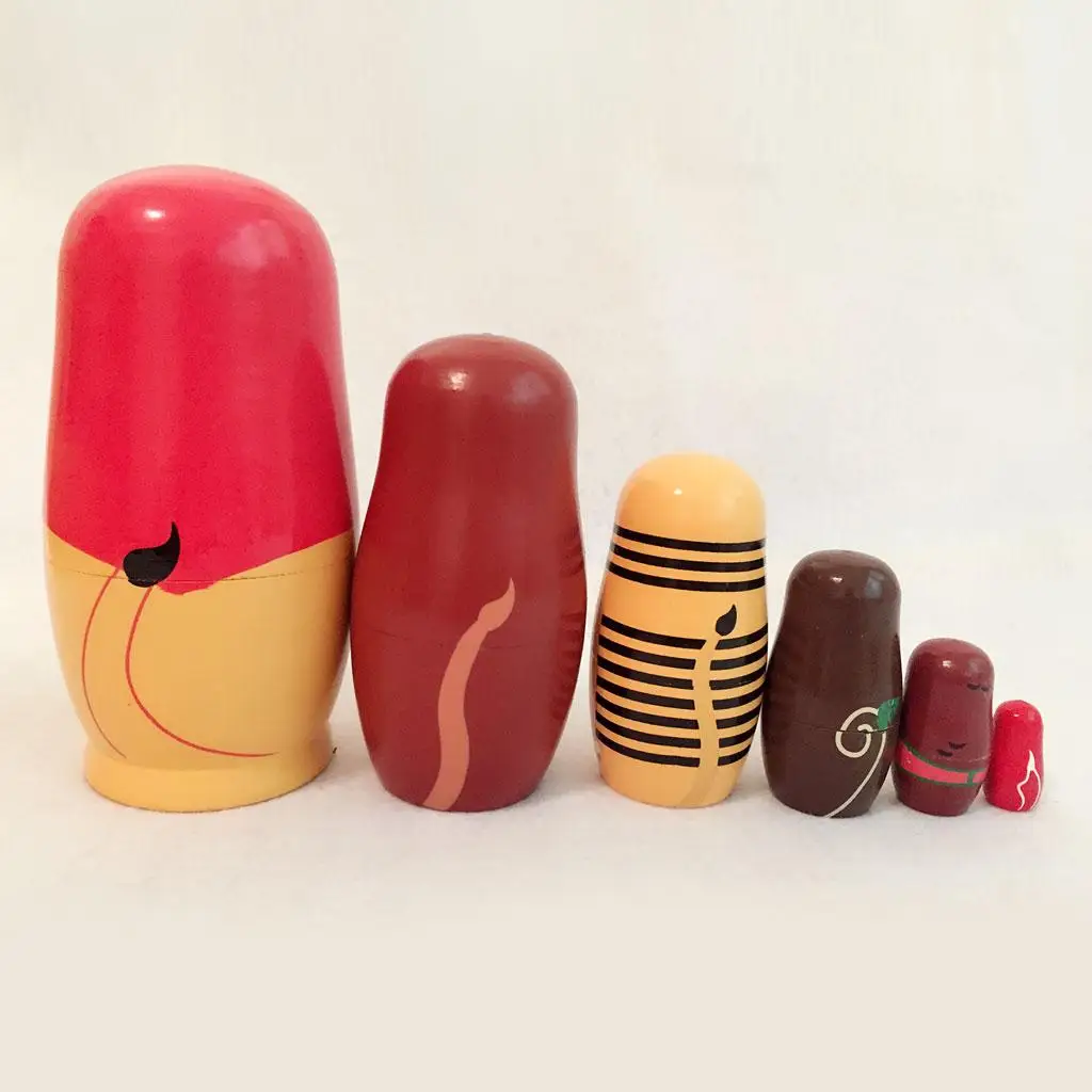 

Realistic Wooden Matryoshka Doll Russian Nesting Dolls Folk Art Toy Set for Family Decorations