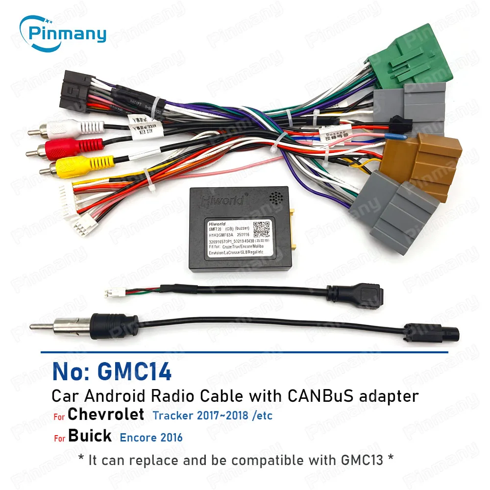 

Car stereo Cable connector Android head unit Power Wire Harness Adapter CANBus Decoder GMC14 for Chevrolet Tracker Buick Encore