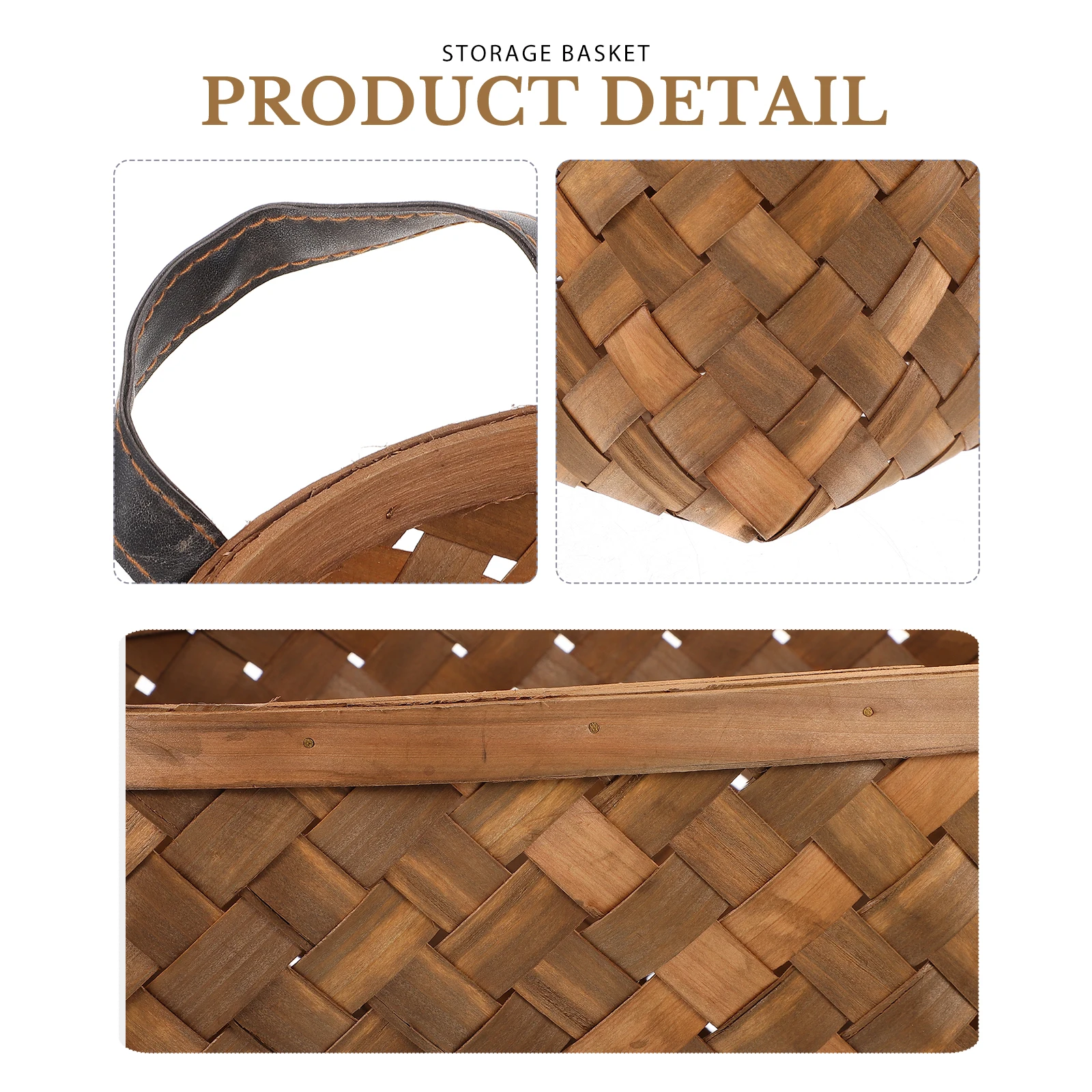 

Portable Knitted Basket Handcraft Storage Baskets Decorative Fruit Woven for Shelves