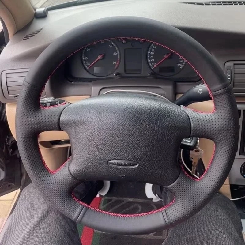 Hand-stitched Perforated Microfiber Leather Car Steering Wheel Cover For VW Golf 4 MK4 1998-2004 Passat B5 1996-2005