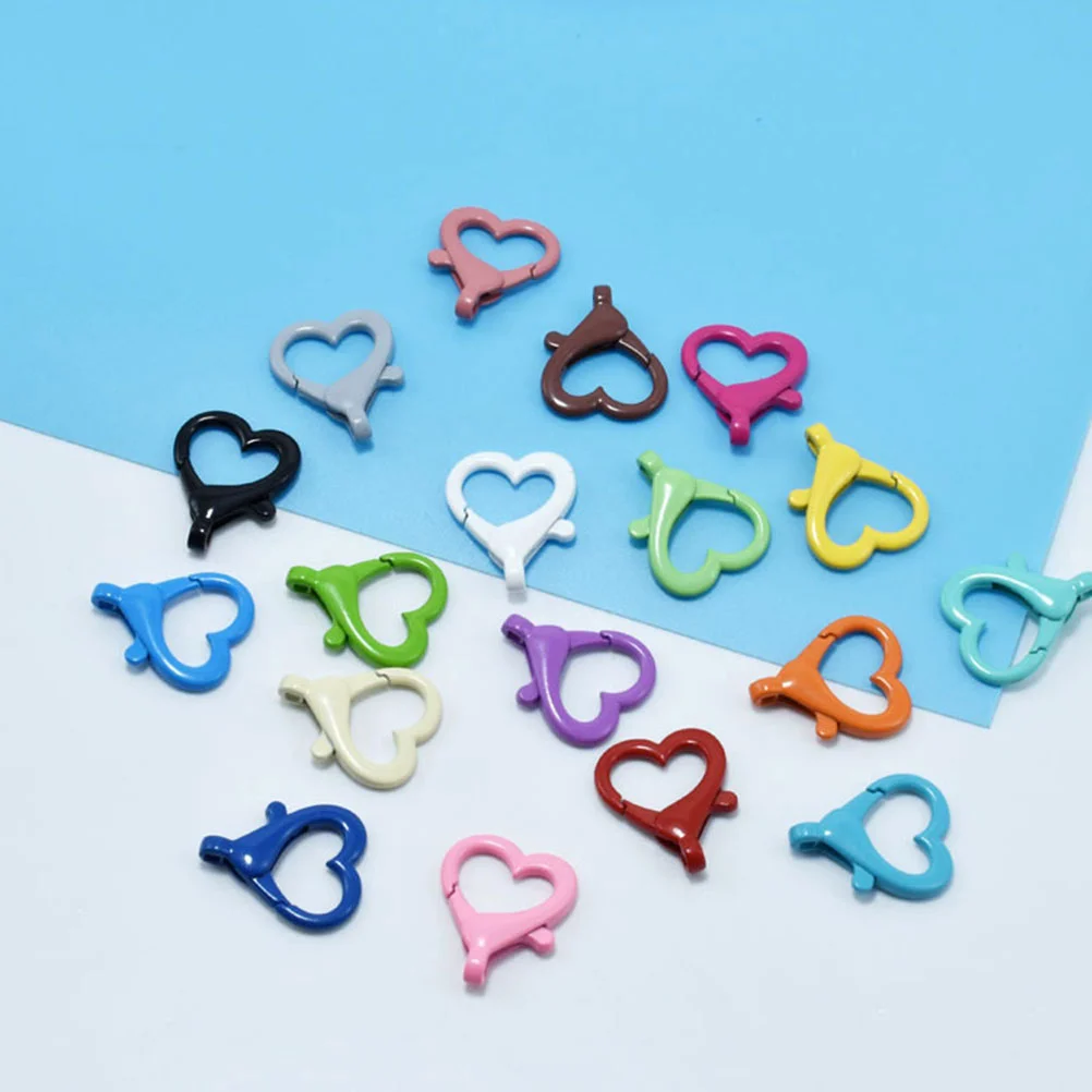 20 Pcs Peach Heart Buckle Lobster Clasps Keychain DIY Making Connecting Zinc Alloy For