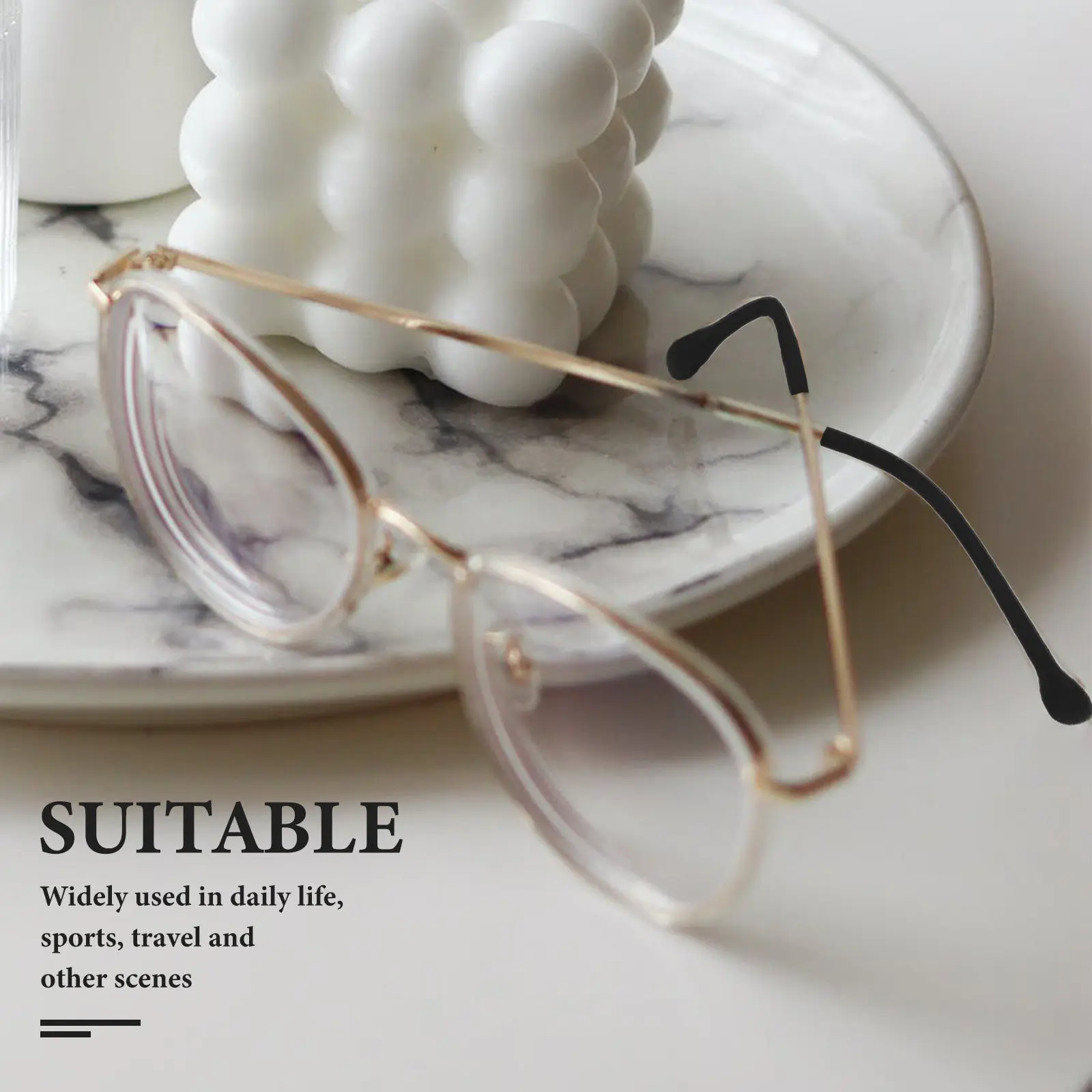 4Pairs Silicone Eyeglass Temple Sleeves Anti-Slip Glasses Arm Tips Soft Flexible Fit Prevent Slipping Extend Lens Life Daily