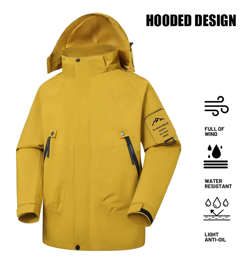 CHRLCK Herren Damen Wanderjacken Wasserdicht Neue Winddichte Windbreaker Camping Klettern Trekking Outdoor-Jacke Unisex – Detail 3