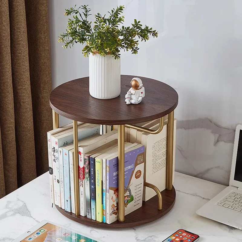 Modular Desktop Small Bookcase Rotating Light Luxury Storage Bookcase Rack Simple Student Estante Para Livros Modern Furniture