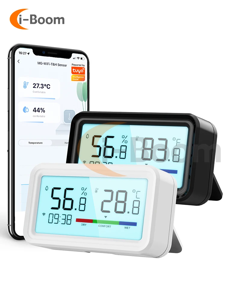 DC5V Wireless WIFI TUYA App Control misuratore di temperatura e umidità Smart Home interfaccia di tipo C con retroilluminazione-10 °C ~ 65 °C 0 ~