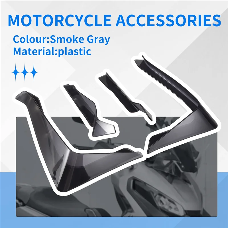 【가격 인하! !】오토바이 레그 에어 디플렉터 Honda X-ADV 750 레그 페어링 윈드 디플렉터 스모크 그레이 용 레그 에어 디플렉터