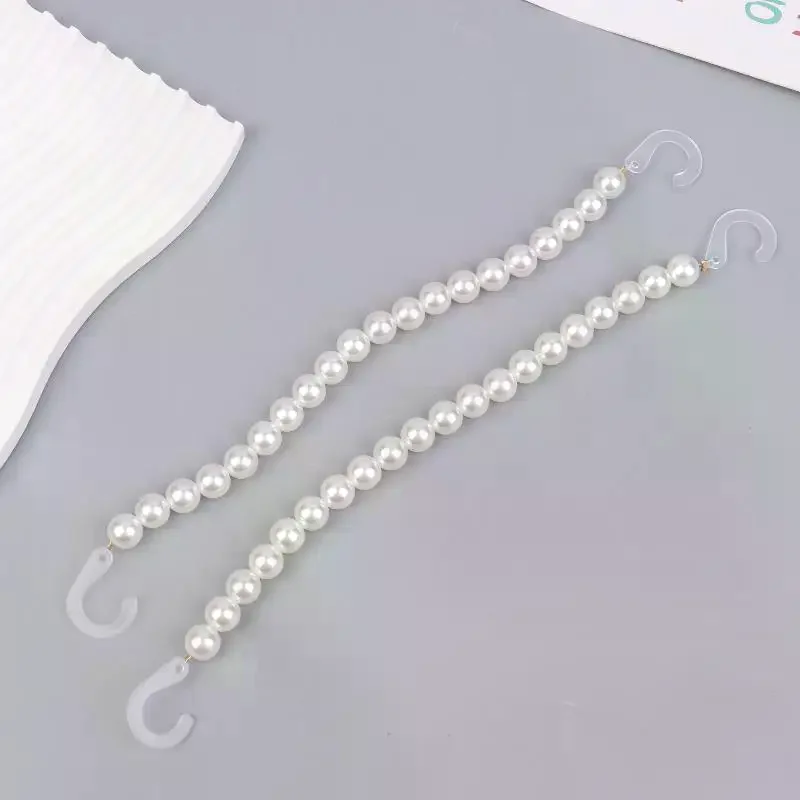 2Pcs Imitation Pearl Chain Shoe Charms Detachable Artificial Pearl Shoe Chains Fashion Simple Shoes Buckle Shoes Decoration