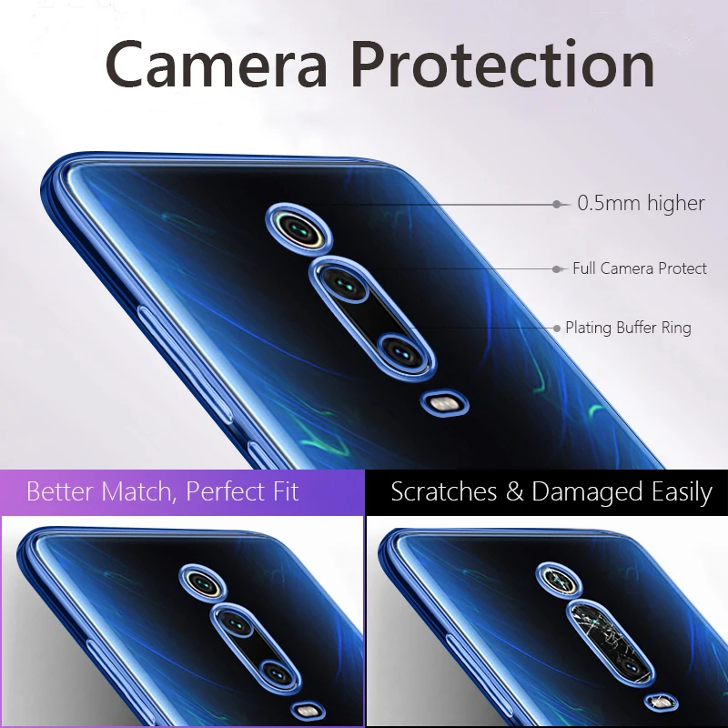 For Xiaomi Mi 9T Case Luxury Plating Soft Clear Back Cover For Xiaomi Mi 9T Pro Mi 9T Pro Mi9T Pro Phone Cases Fundas