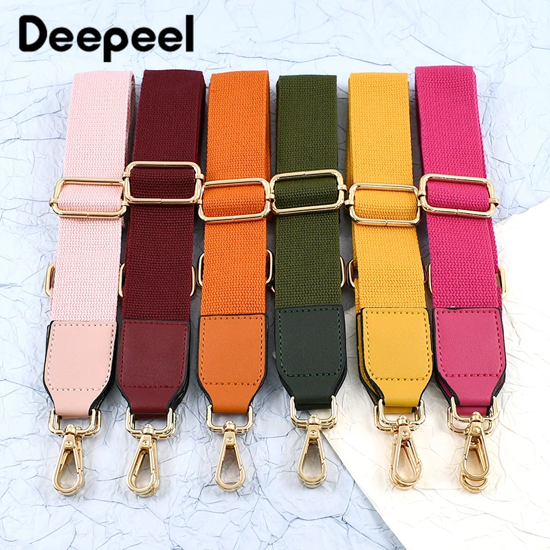 

1Pc Deepeel 3.8cm Canvas Cotton Bags Strap 80-130cm Adjust Webbing Handbag Crossbody Replacement Shoulder Straps Bag Accessories