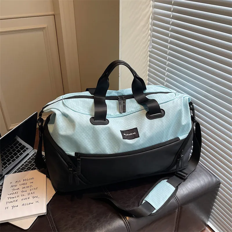 oxford-fabric-travel-bag-with-extendable-handle-fitness-shoe-compartment-wet-and-dry-separation-large-capacity-sports-bag